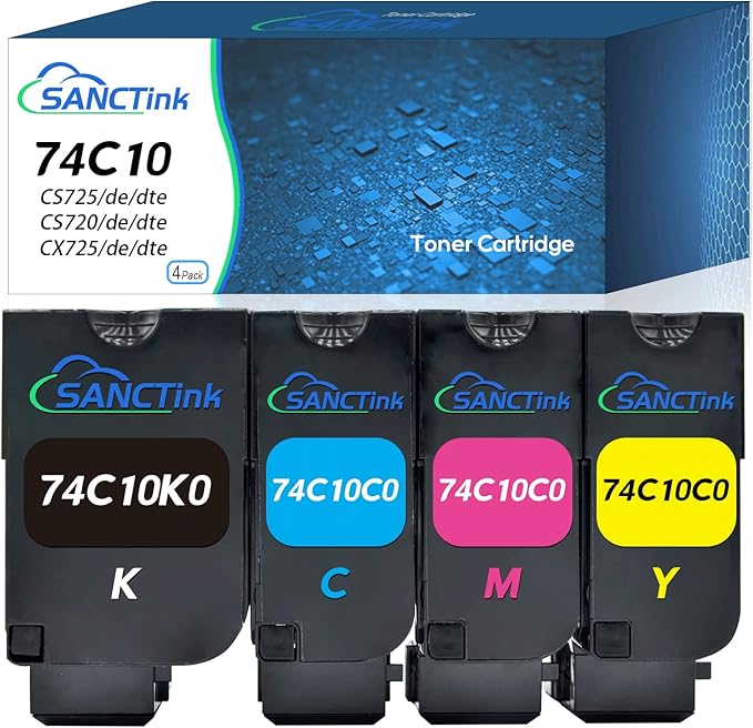Amazon.com: SANCTink 74C10 CX725 CS720 Remanufactured Toner Cartridge ...