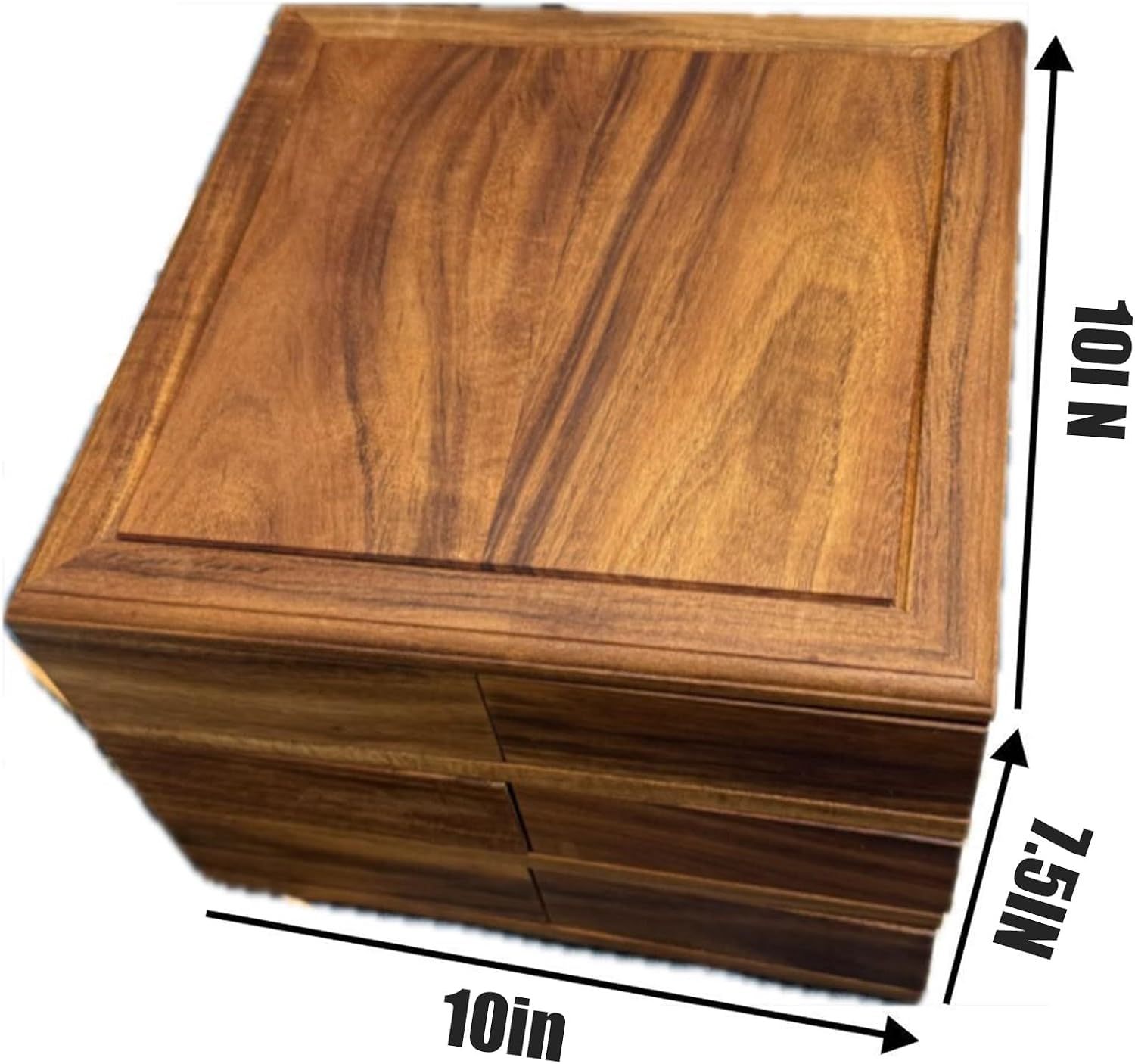 Organizador giratorio de madera de tres niveles para joyas, cosméticos y aperitivos, acabado de caoba para el hogar u oficina (tres capas)