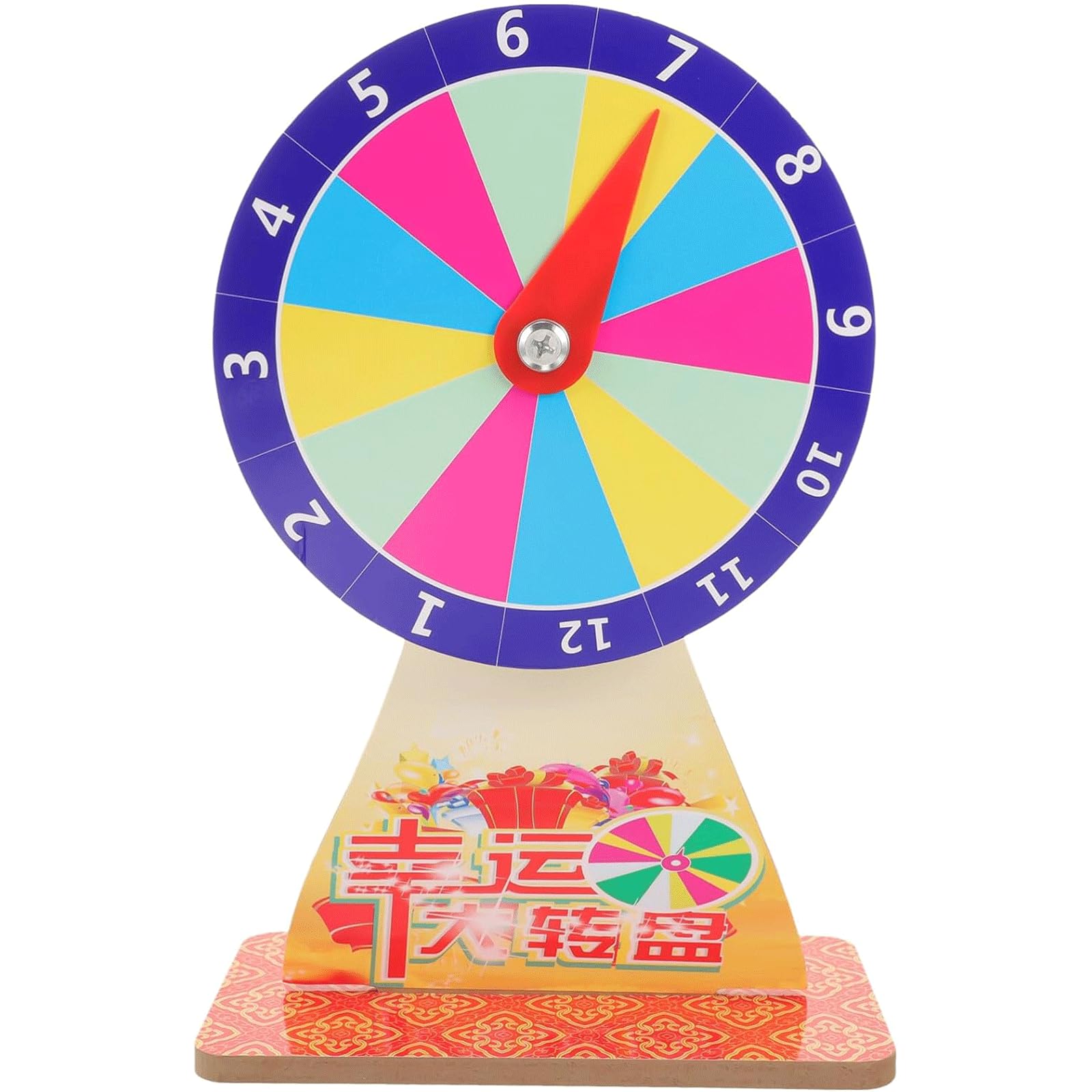 Ruota dei premi Ruota dei premi da tavolo con 12 slot Ruota dei premi cancellabile a secco con supporto Ruota modificabile per giochi di fortuna Casinò Fiera Festa di Natale Ruota della fortuna