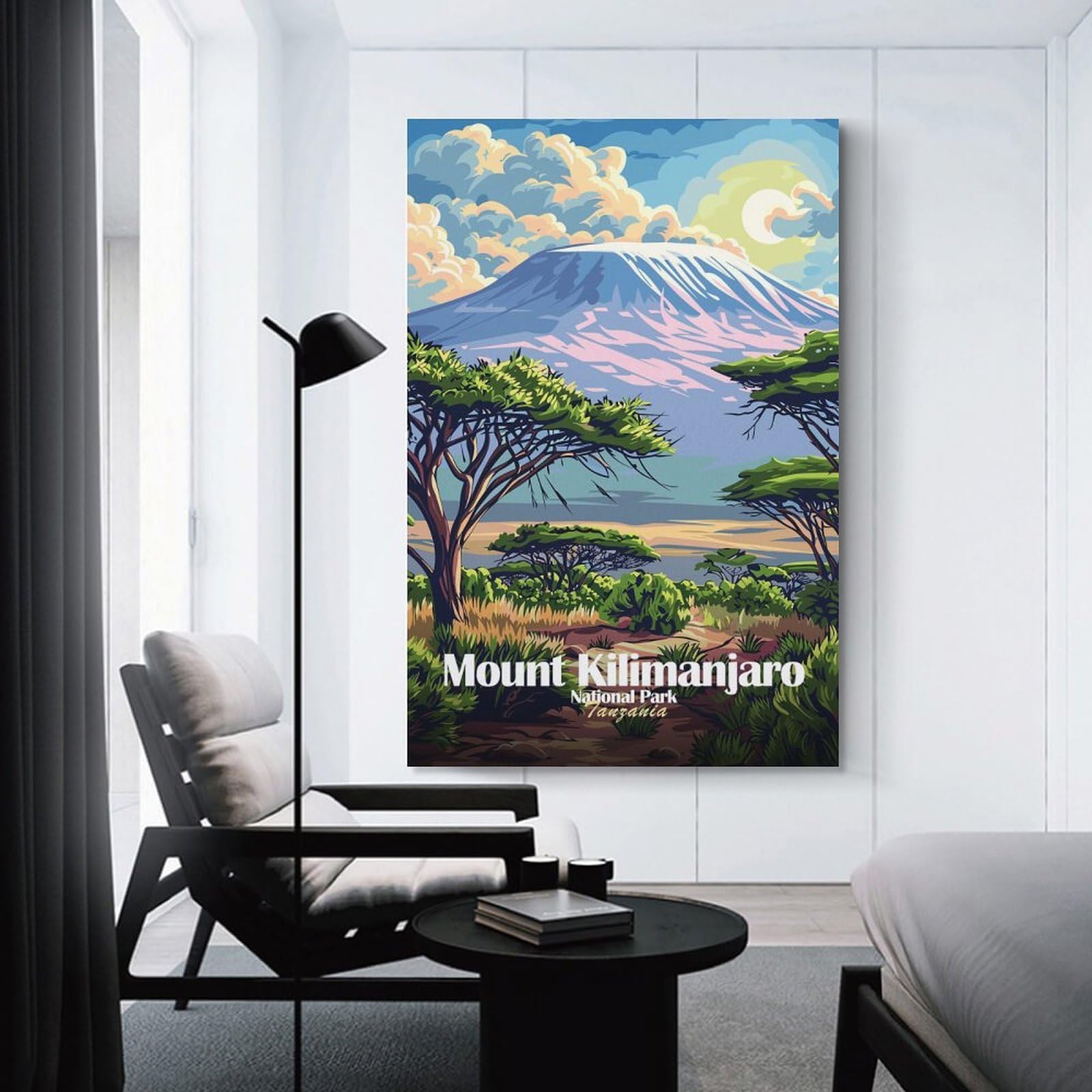 Junmoney Wall Picture Print Mount Kilimanjaro National Park Tanzania, 12x18inch(30x45cm), for Living Room, Bedroom Or Home Office, Home Decor Gift with Stylish Appeal