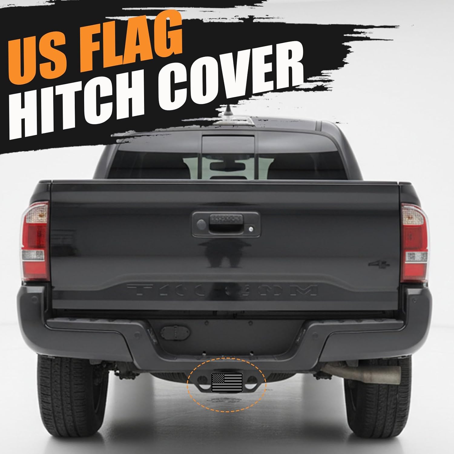 1 1/4 Inch American Flag Trailer Hitch Cover with 1/2-Inch Pin Diameter Trailer Hitch Lock,1.25 Inch Hitch Cover Fits for 1.25 Inch Receivers,Black