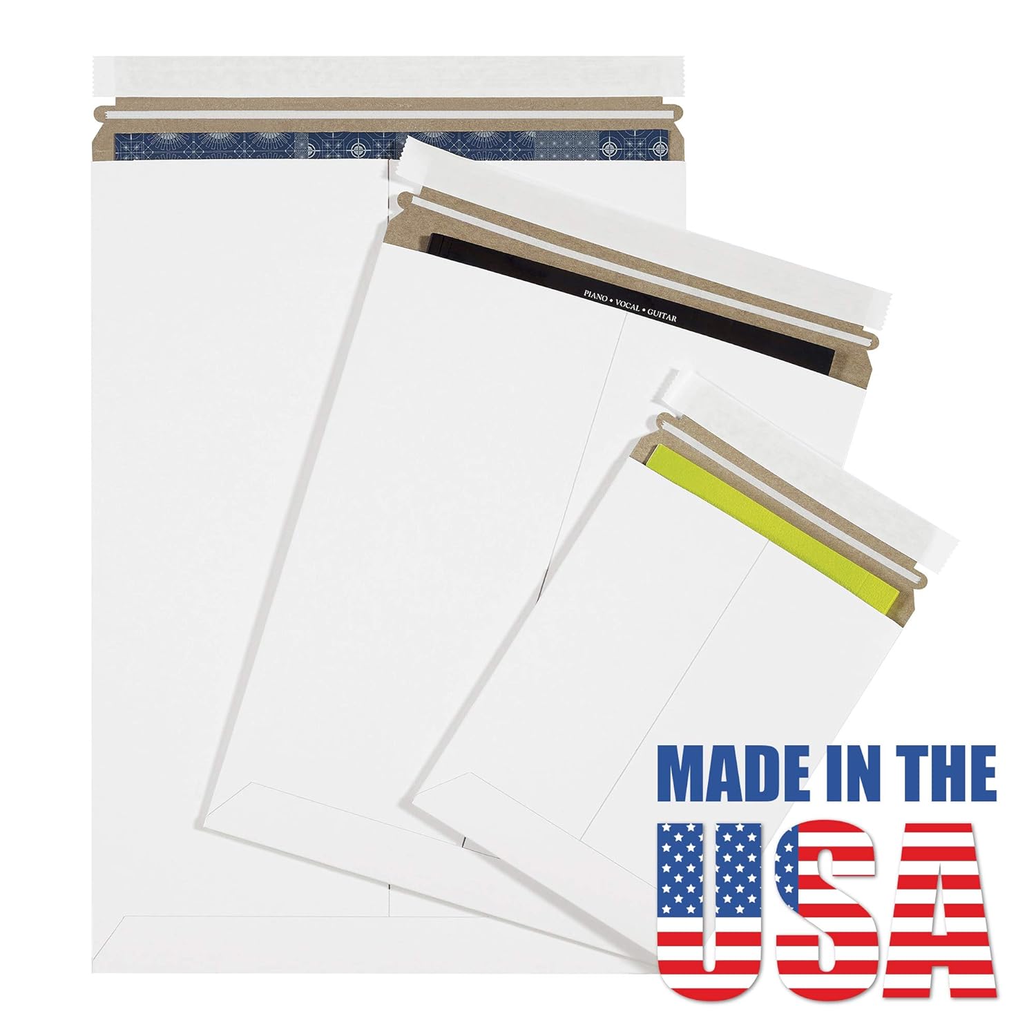 BOX USA Rigid Mailers 9" x 12" (100-Pack) - Cardboard Mailer Envelopes for Photos, Certificates, Important Documents - Stay Flat