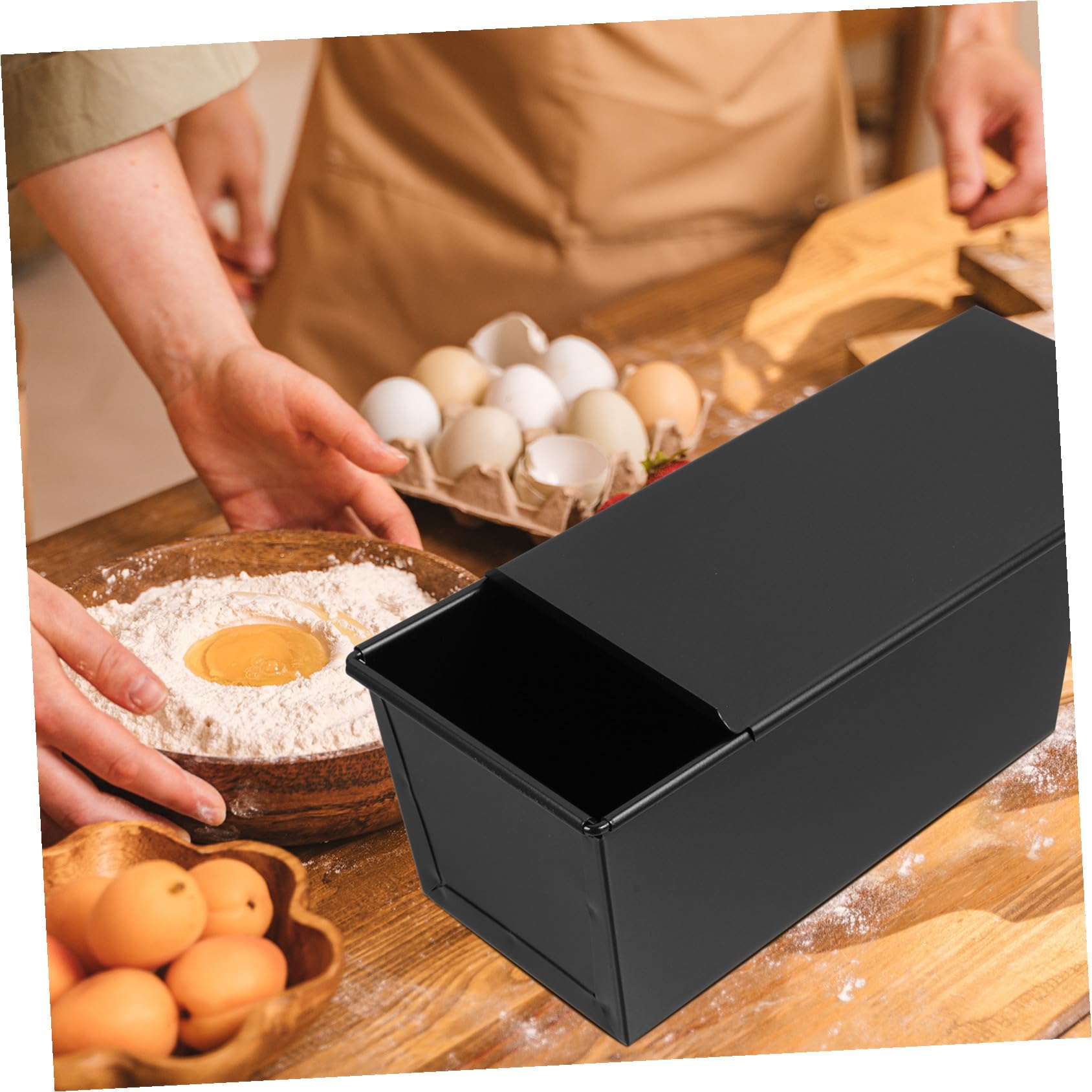 TOYANDONA Eckige Brotbackform mit Deckel aus Kohlenstoffstahl Antihaftbeschichtet Luftzirkulierend Schnittgeschützt Langlebig für Sandwichbrot und Toastbacken zu Hause