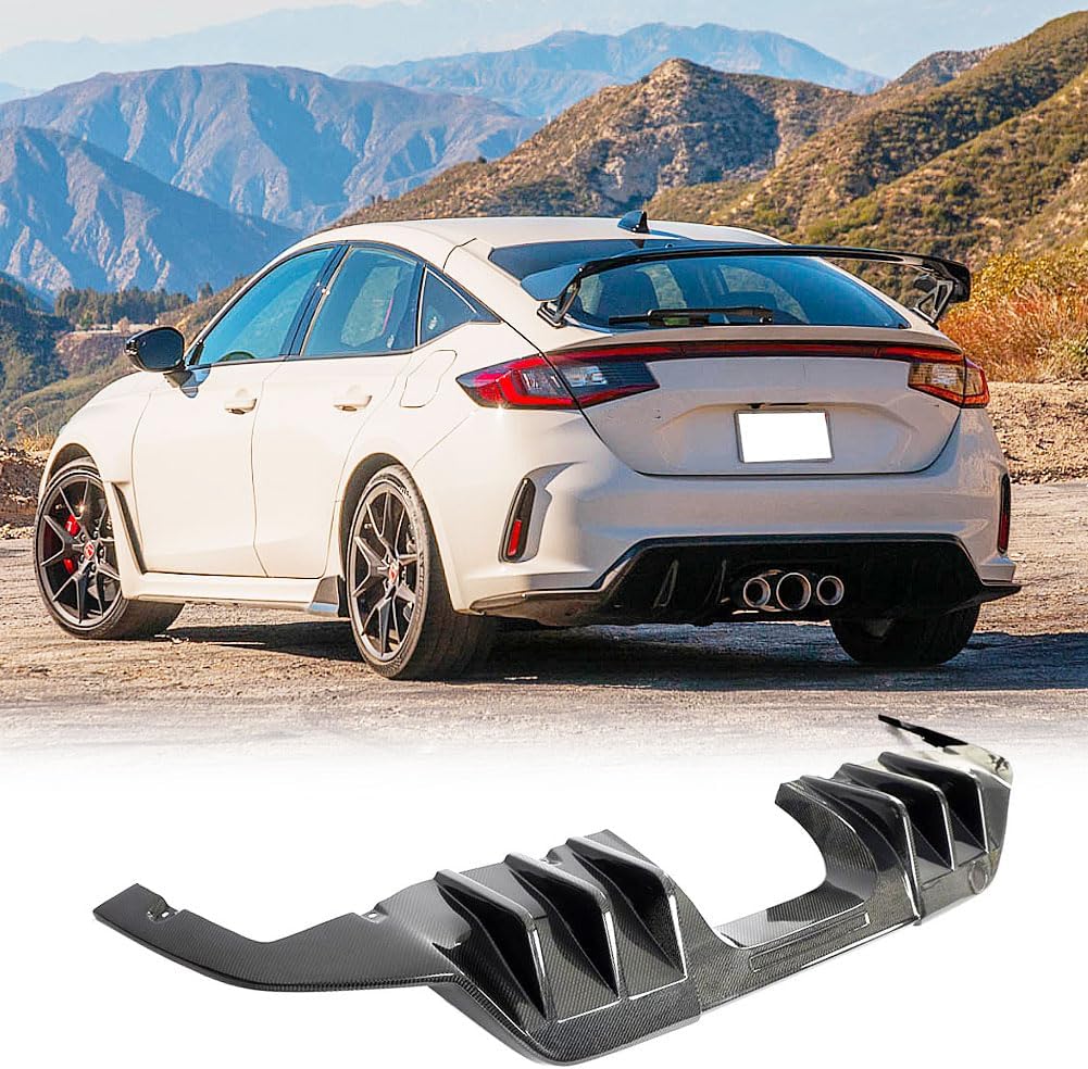 Real Carbon Fiber Rear Bumper Diffuser for Honda Civic Type R Hatchback 4-Door 2023+ Lower Bumper Lip Didfuser Light Body Kit Factory Outlet