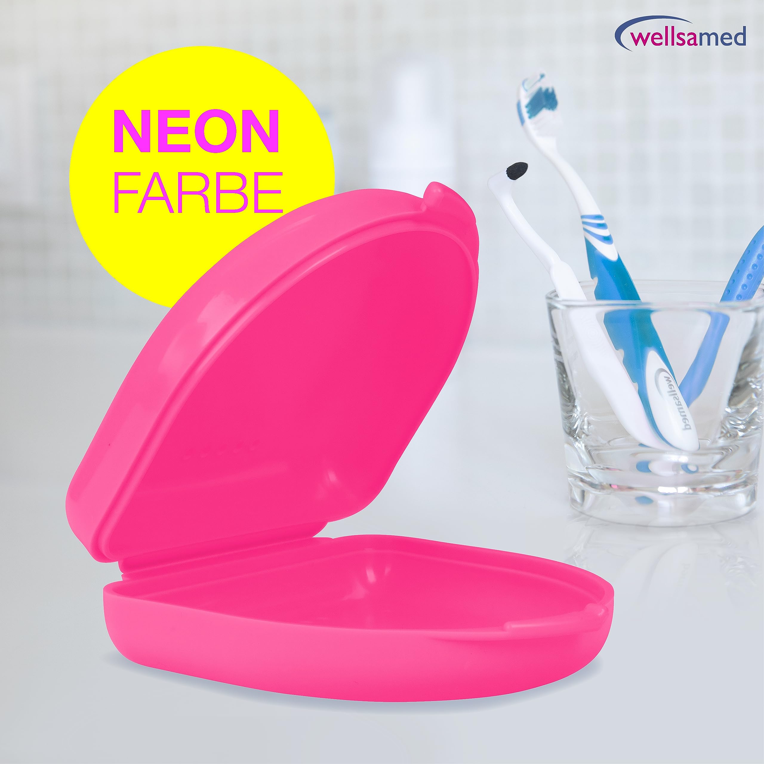 Wellsamed KFO Classic Caja para guardar aparatos ortopédicos o guías dentales rosa