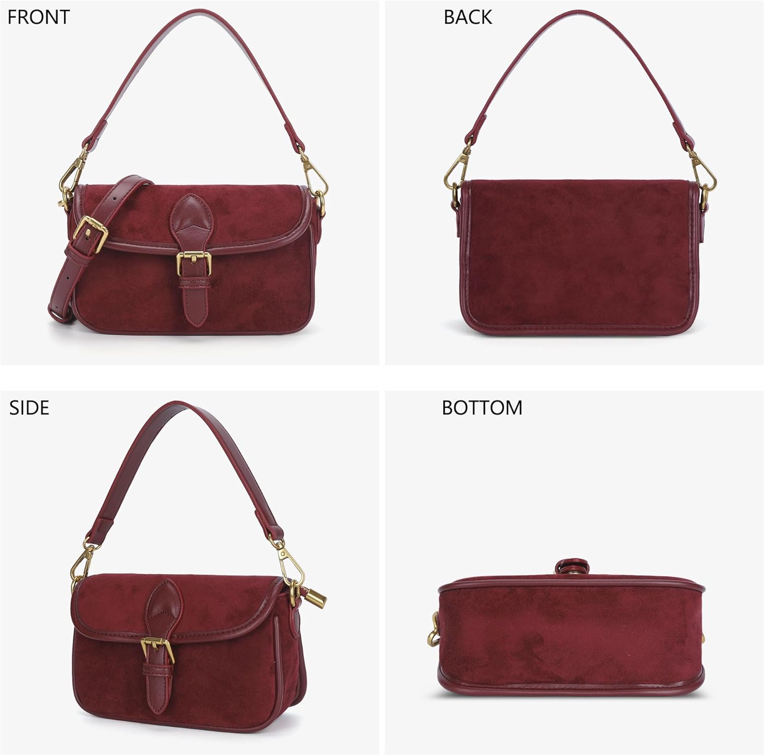 Angel Kiss Small Crossbody Purses and Handbag for Women Suede Flap Phone Shoulder Bag with Adjustable Strap
