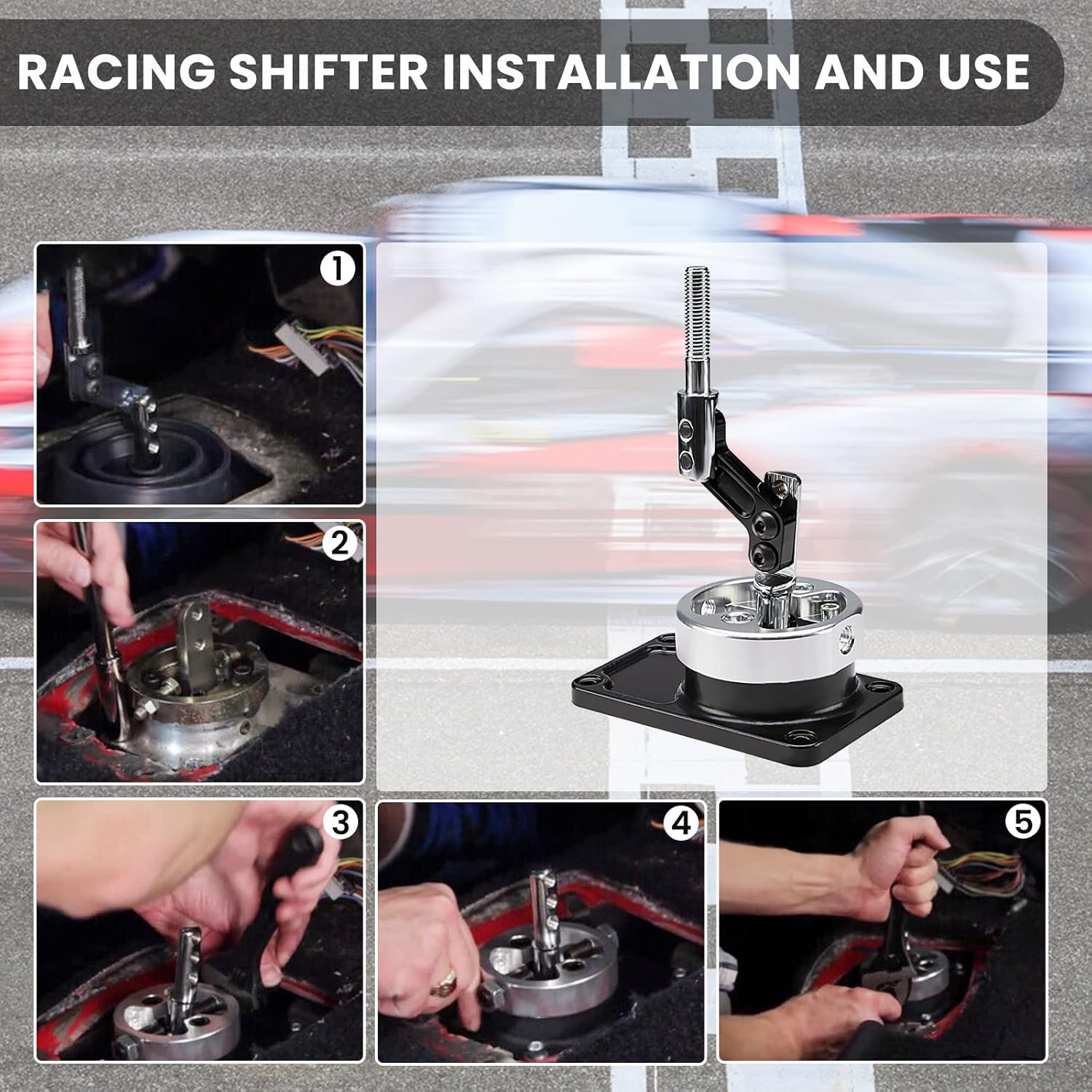 Racing Short Throw Quick Shifter Manual Transmission Shift Kit fit for Ford Mustang T45 T5 Compatible with Ford Mustang 83-04 for Thunderbird 83-88 for Cosworth 85-90 Black