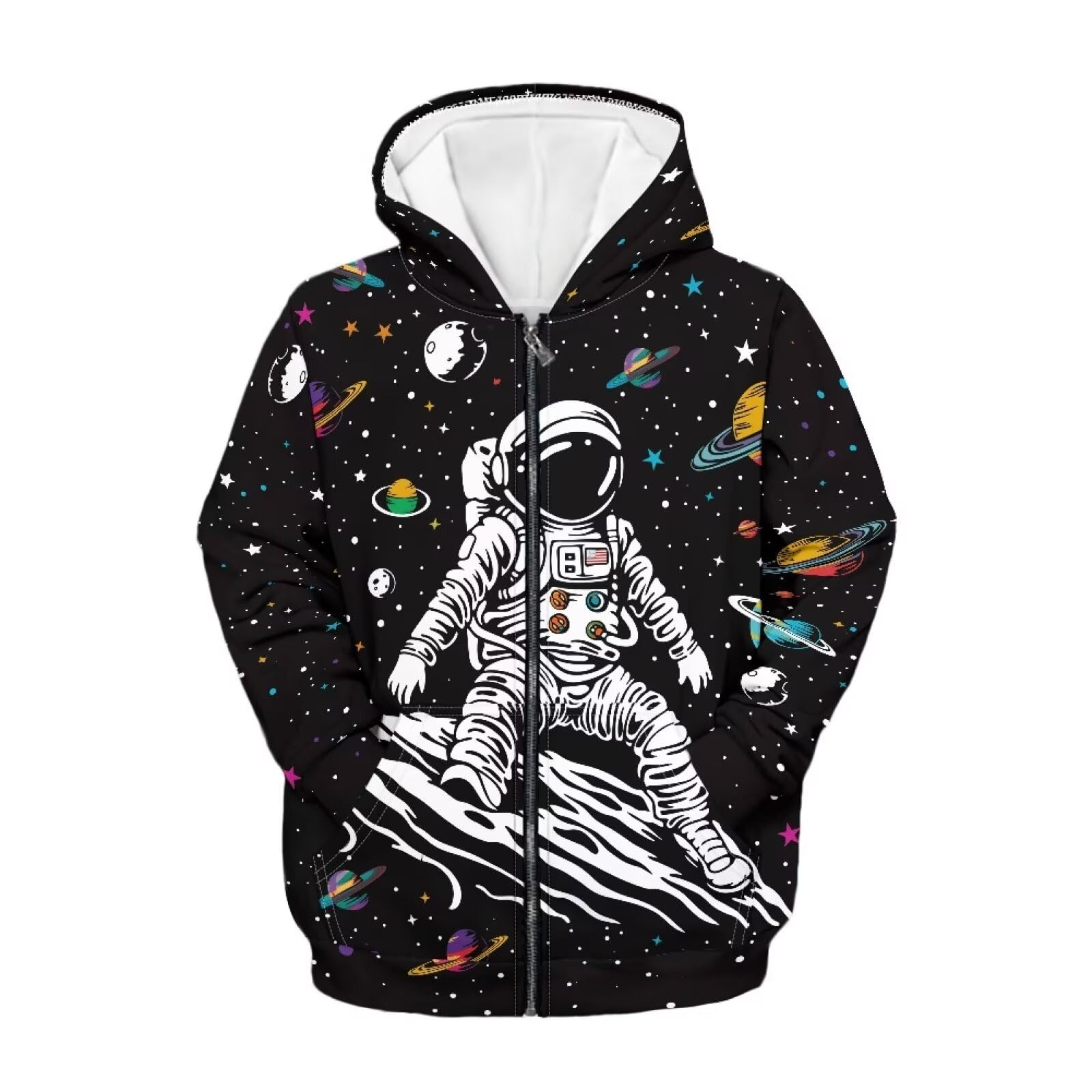 Unisex Zipper Sweatshirt Boys Girls Hooded with 2 Pocket Pullover Hoodies for 6-16Y Kids