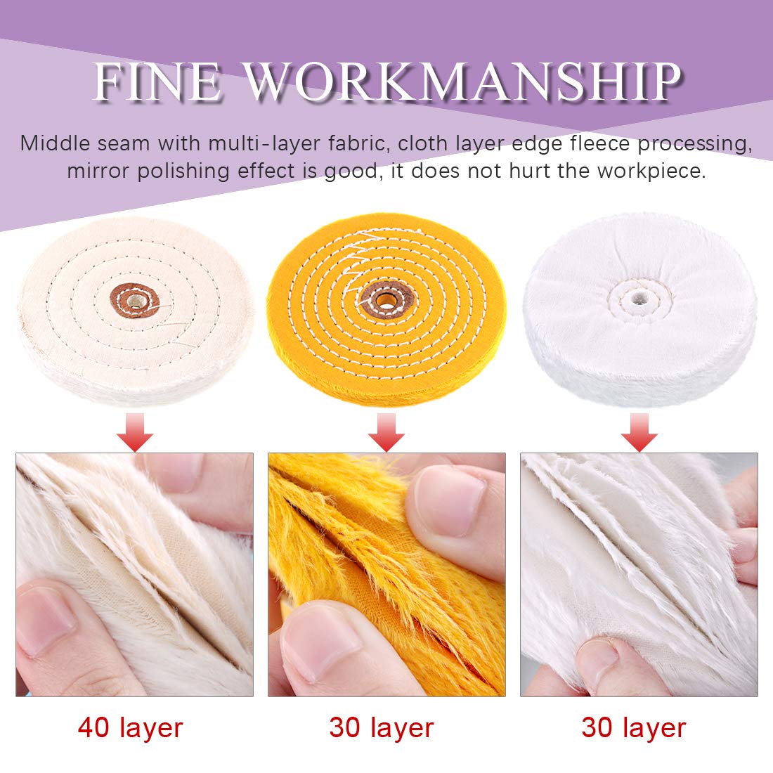 🛒 Crаzу Dеаlѕ Swpeet 6Pcs 6 Inch Buffing Polishing Wheels with 3 Colors Polishing Compounds Kit, Including Flannel (30 Ply), Cotton (40 Ply), Yellow Buffing Wheel (30 Ply) Polish Pad with 1/2” Arbor Wheels TOP оƒƒERS Swpeet 6Pcs 6 Inch Buffing Polishing Wheels with 3 Colors Polishing Compounds Kit, Including Flannel (30 Ply), Cotton (40 Ply), Yellow Buffing Wheel (30 Ply) Polish Pad with 1/2” Arbor Wheels