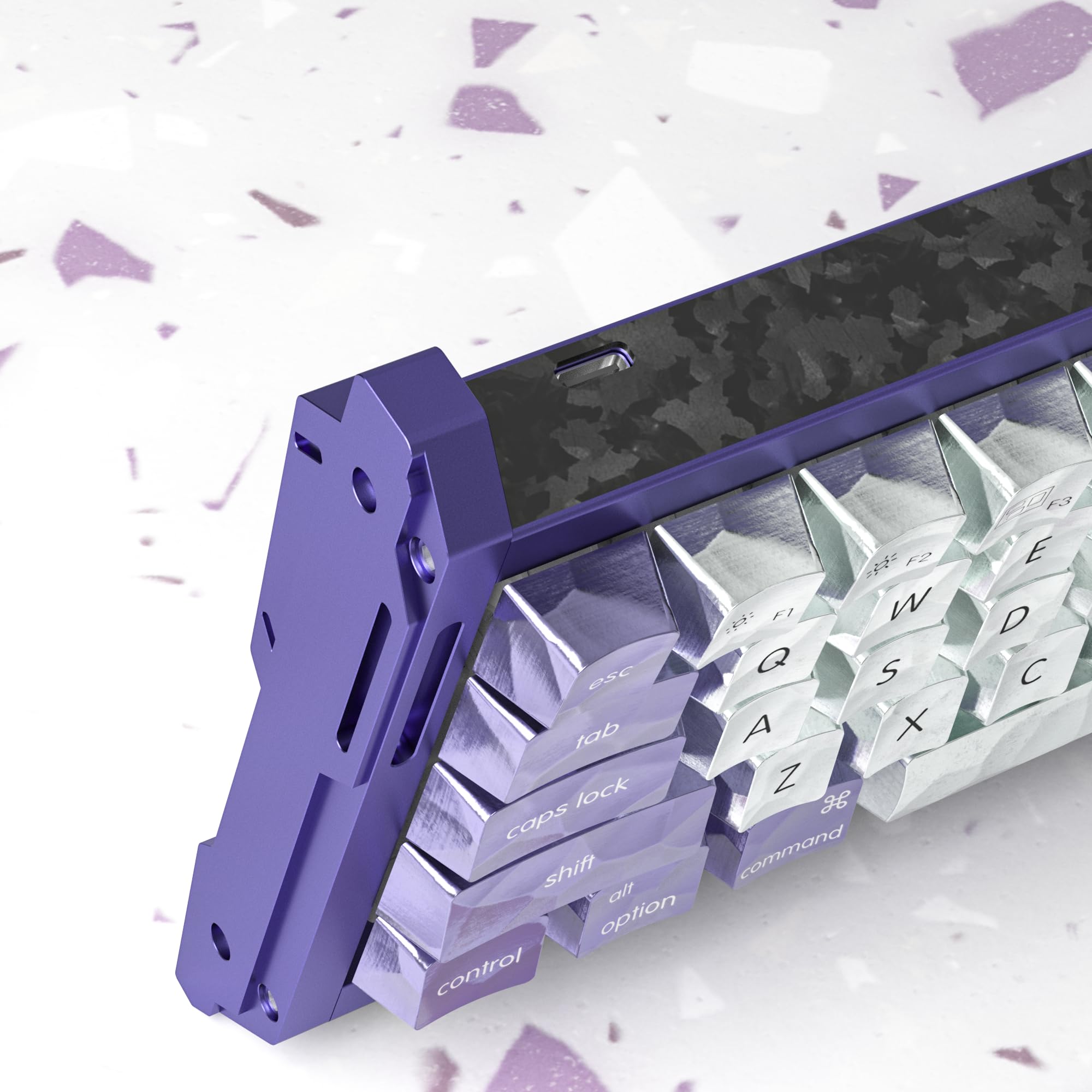 kutethy KY60 - Custodia per tastiera in alluminio anodizzato, 60% tastiera meccanica da gioco, tastiera CNC effetto Hall compatibile con Wooting60 Mad60 Win60 GH60 60HE (viola)