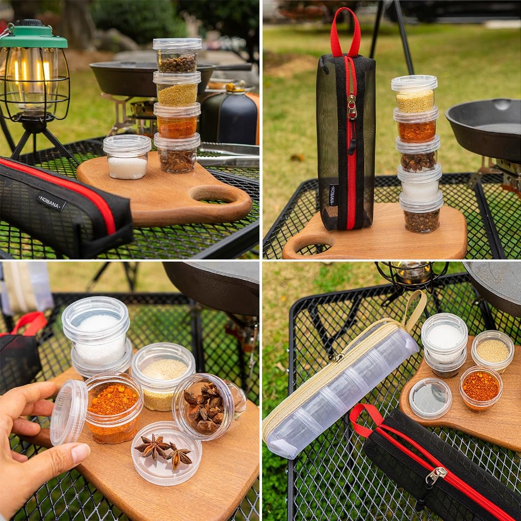 XAGMODSHN Travel Spice Kits Spice Containers for Camping, Portable Spice Kits Camping Spice Containers Seasoning Storage with Bag
