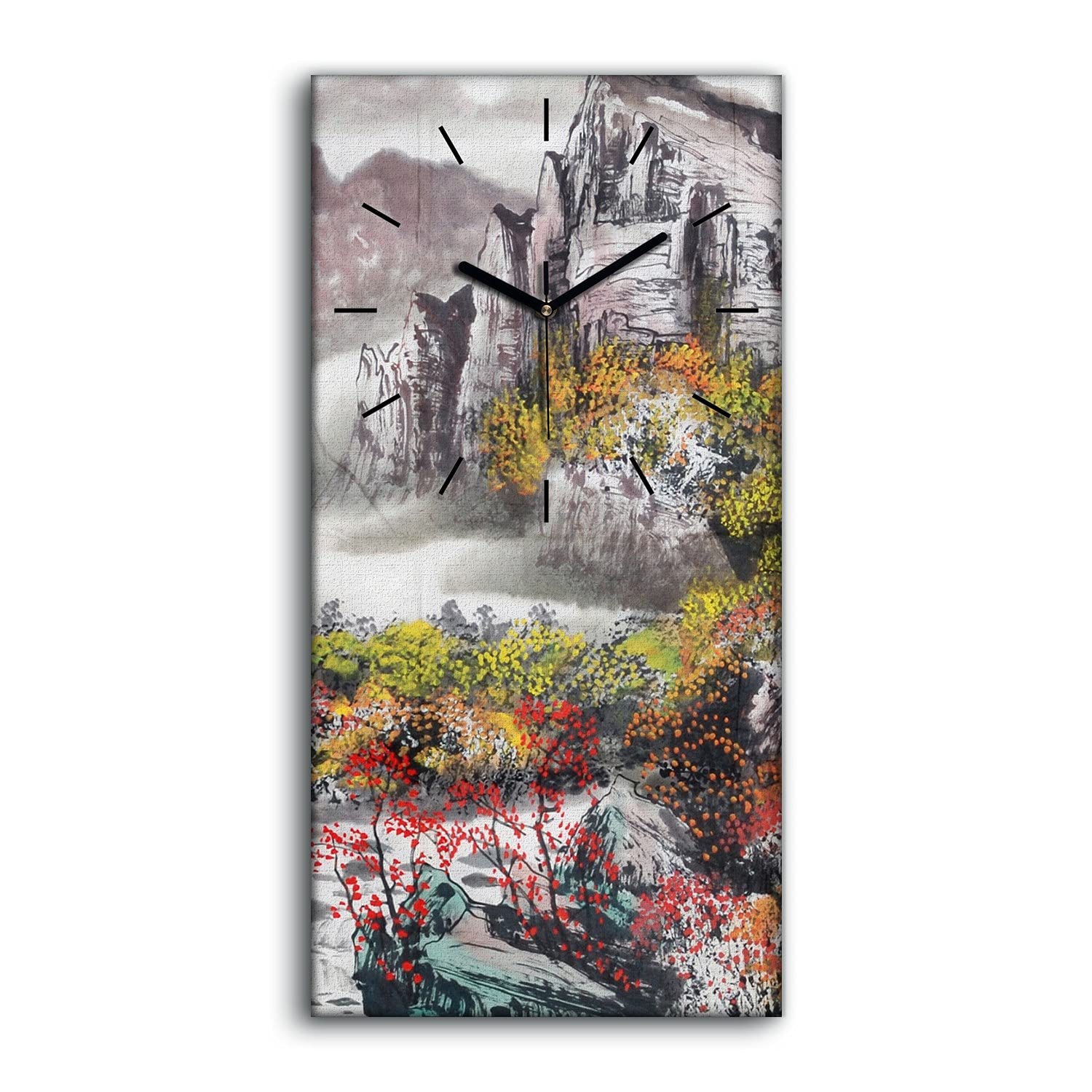 Horloge sur toile paysage de montagne pour sublimer la décoration de votre salon moderne