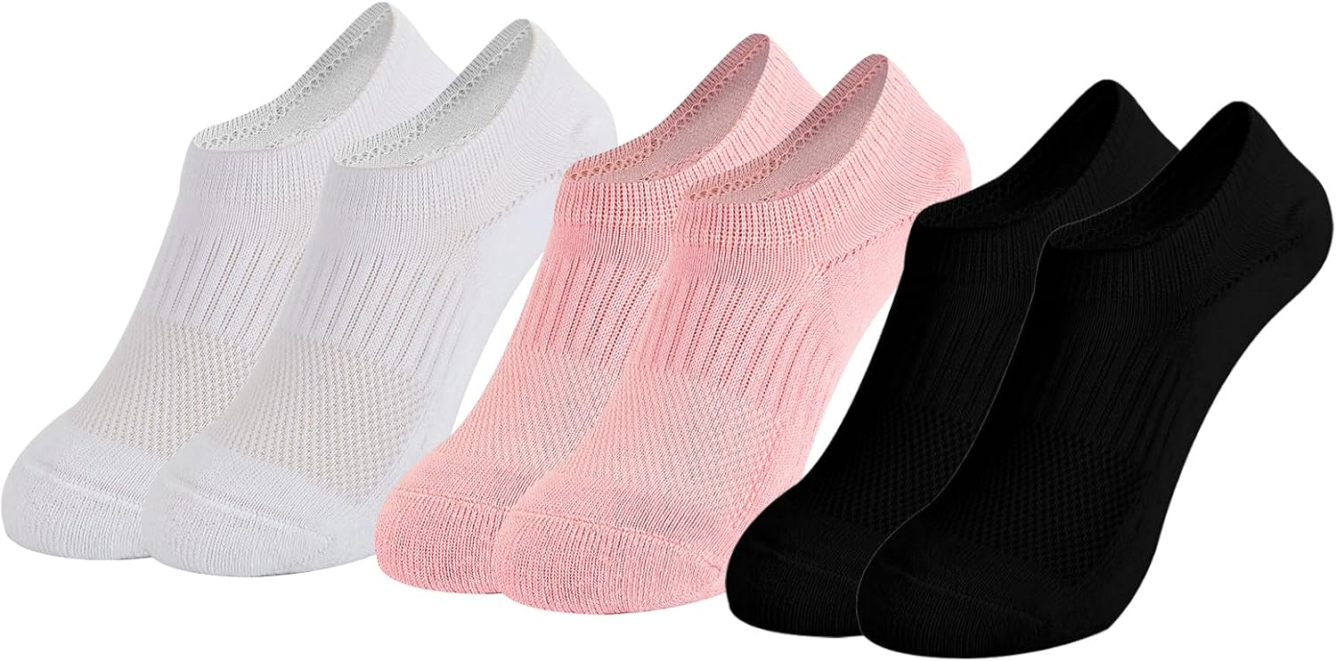 3Pairs No Show Socks Womens | ankle socks cheap pure cotton soft breathable Pink white black