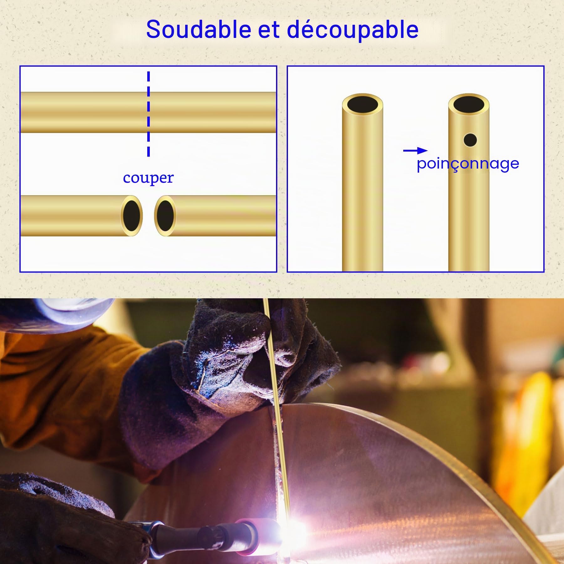 Lot de 12 tubes droits en laiton sans soudure - 2 mm, 2,5 mm, 3 mm, 3,5 mm, 4 mm, 4,5 mm de diamètre extérieur x 0,3 mm, épaisseur de paroi de 300 mm de long