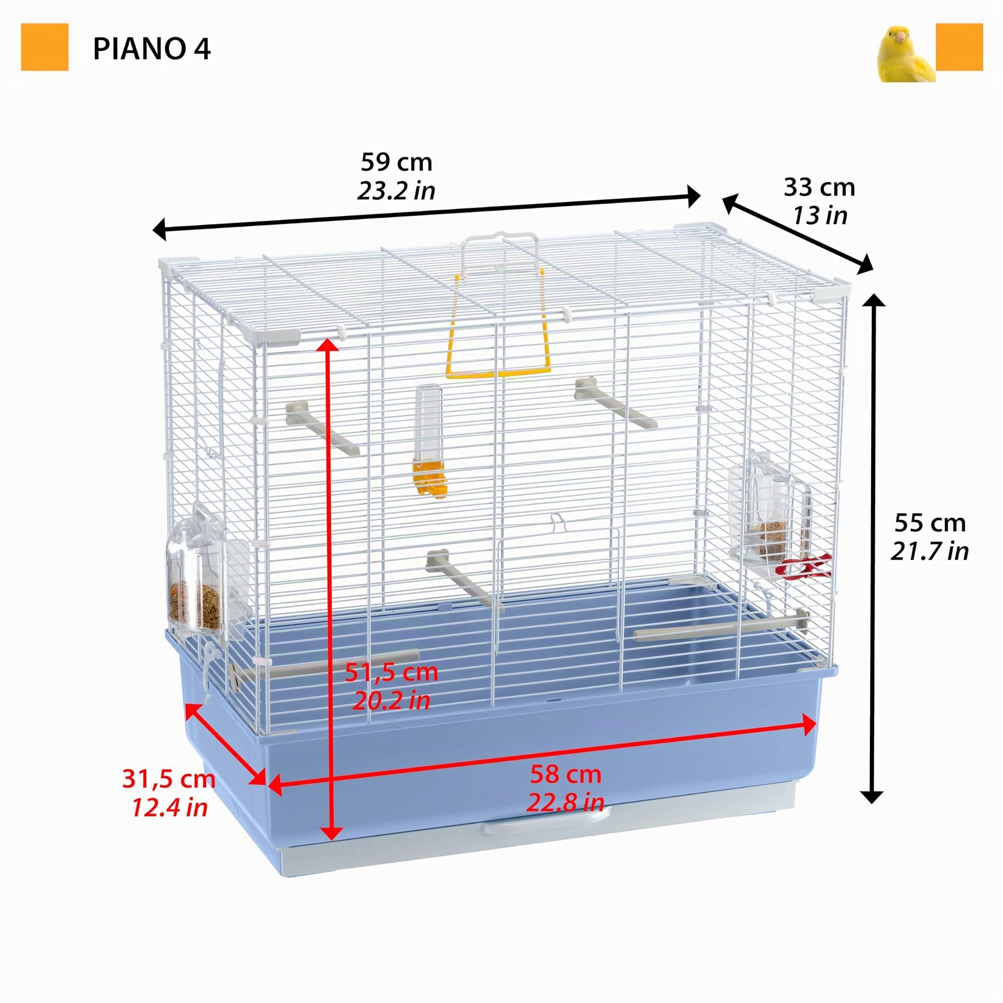 Ferplast Jaula para pájaros, con Todos los complementos, para periquitos