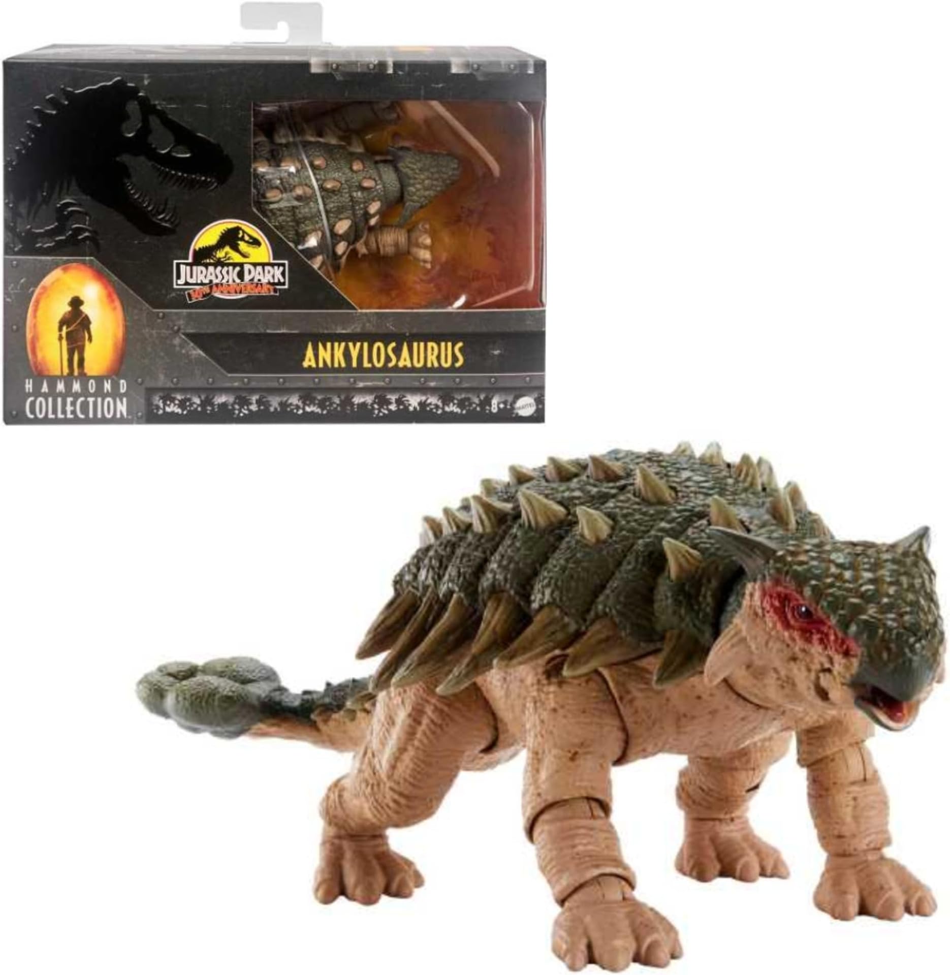 Jurassic World Mattel Jurassic Park Iii Collector Dinosaur Action Figure Ankylosaurus Hammond Collection,Deluxe Articulation,Movie Authentic Gift Toy