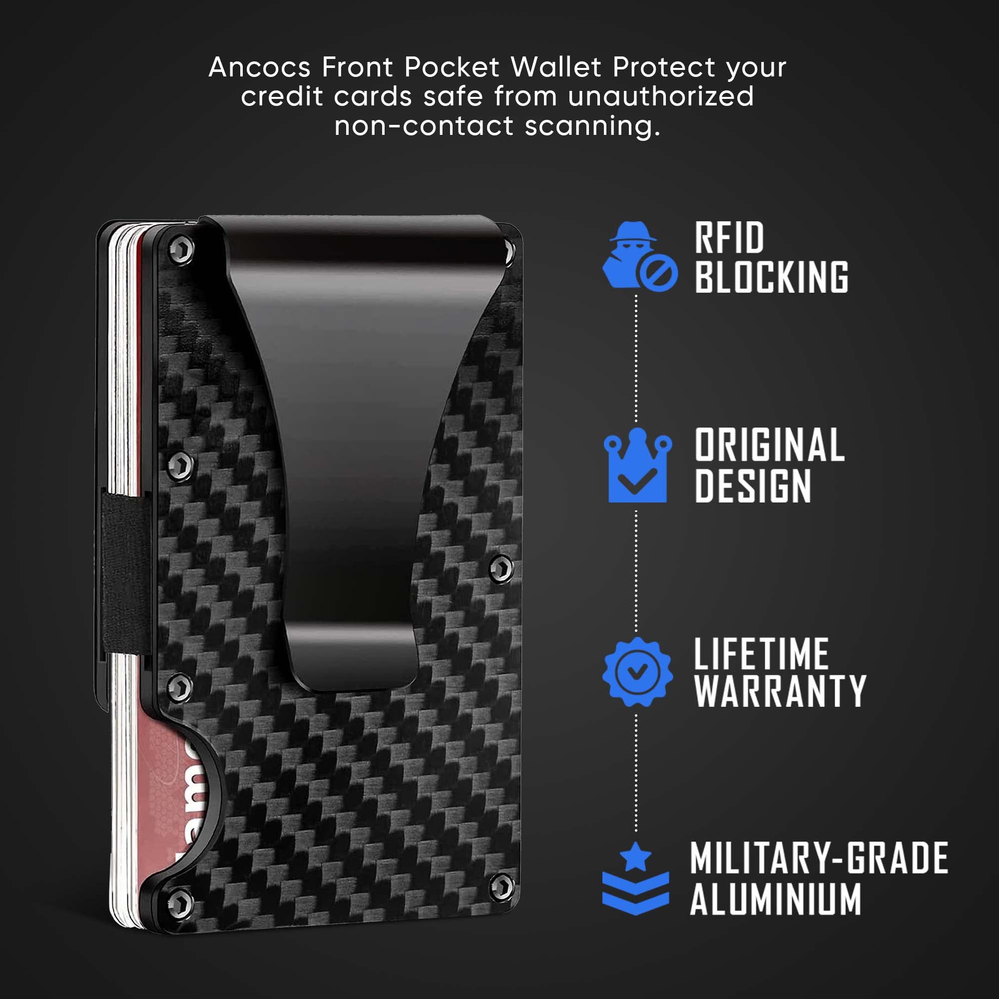 Buy Vebel Credit Card Holder - Carbon Fiber NFC RFID Blocking Card ...