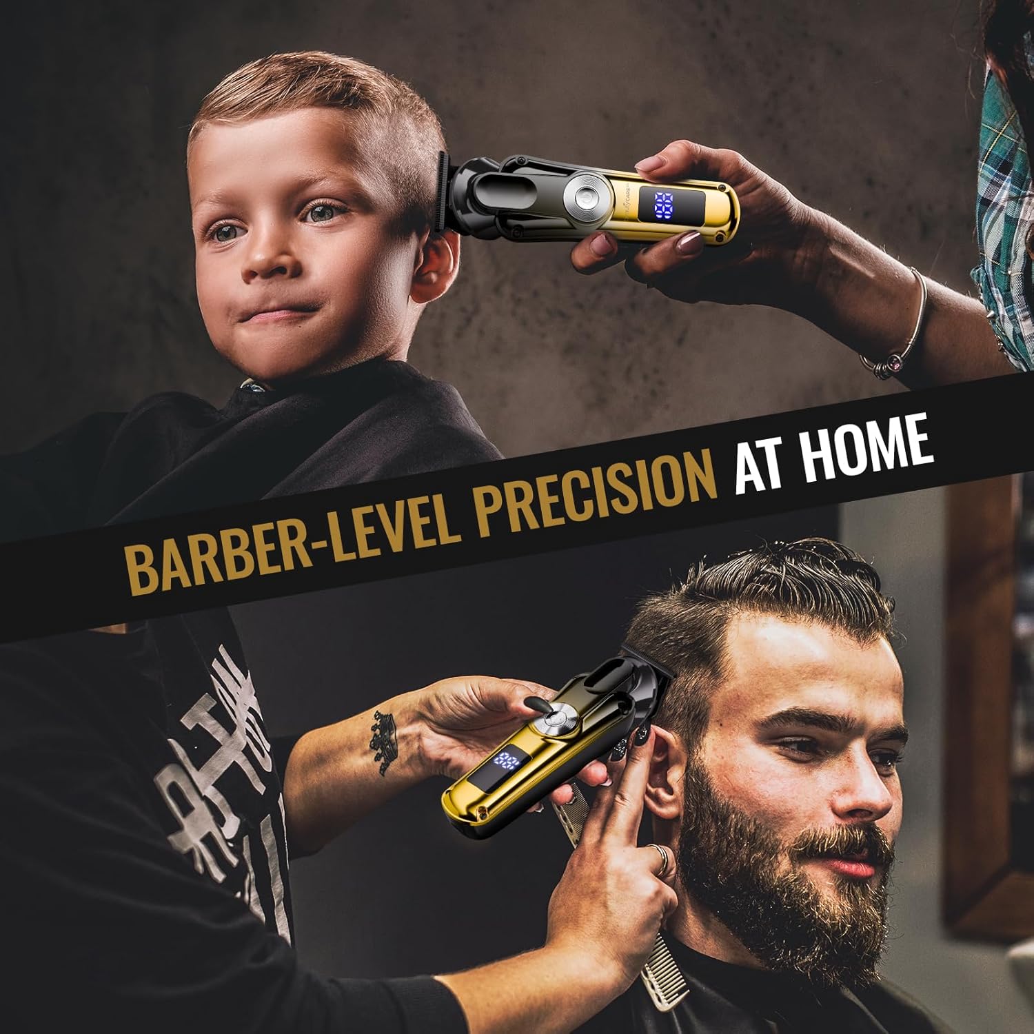 Professional Beard Trimmer for Men - Zero Gapped T-Blade Hair Trimmer,Cordless Hair Clippers,Precision Edgers Barber Clippers for Hair Cutting & Grooming with LED Display,3 Guide Combs - Image 7