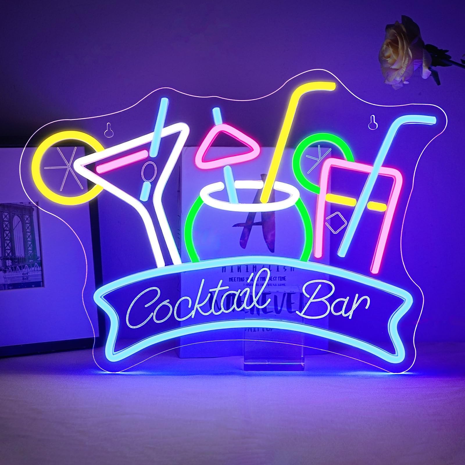 ineonlife Cocktail Bar Neon Led,Bar Luces Neon Utilizados Para La Decoración De Paredes,Letrero Led Para Decoraciones De Bars,Pub,Fiesta,Club,Sala