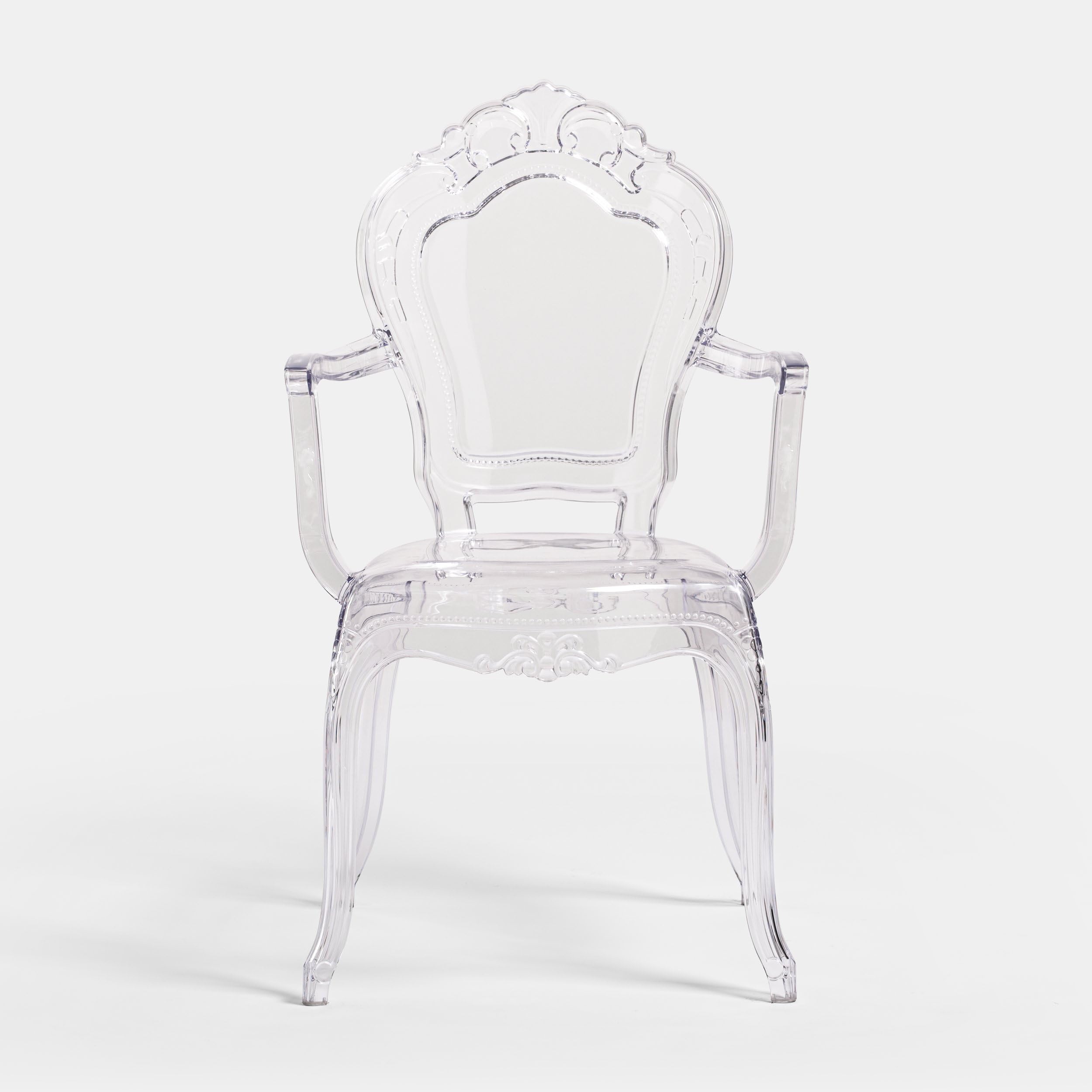 Biscottini Stühle aus transparentem Polycarbonat – Küchenstuhl Wohnzimmer 53 x 49 x 97,5 cm – Barock-Stühle Esszimmer Schlafzimmer – Sessel aus Kunststoff für den Außenbereich, modern, Hochzeit