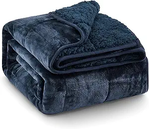 Super Fuzzy Soft Sherpa Fleece Weighted Blanket, 15 lbs Dual Sided Fluffy Heavy Weighted Blankets for Adults - No Bunching with Double Layers of Soft Inner Lining (48"x 72", 15 Pounds)