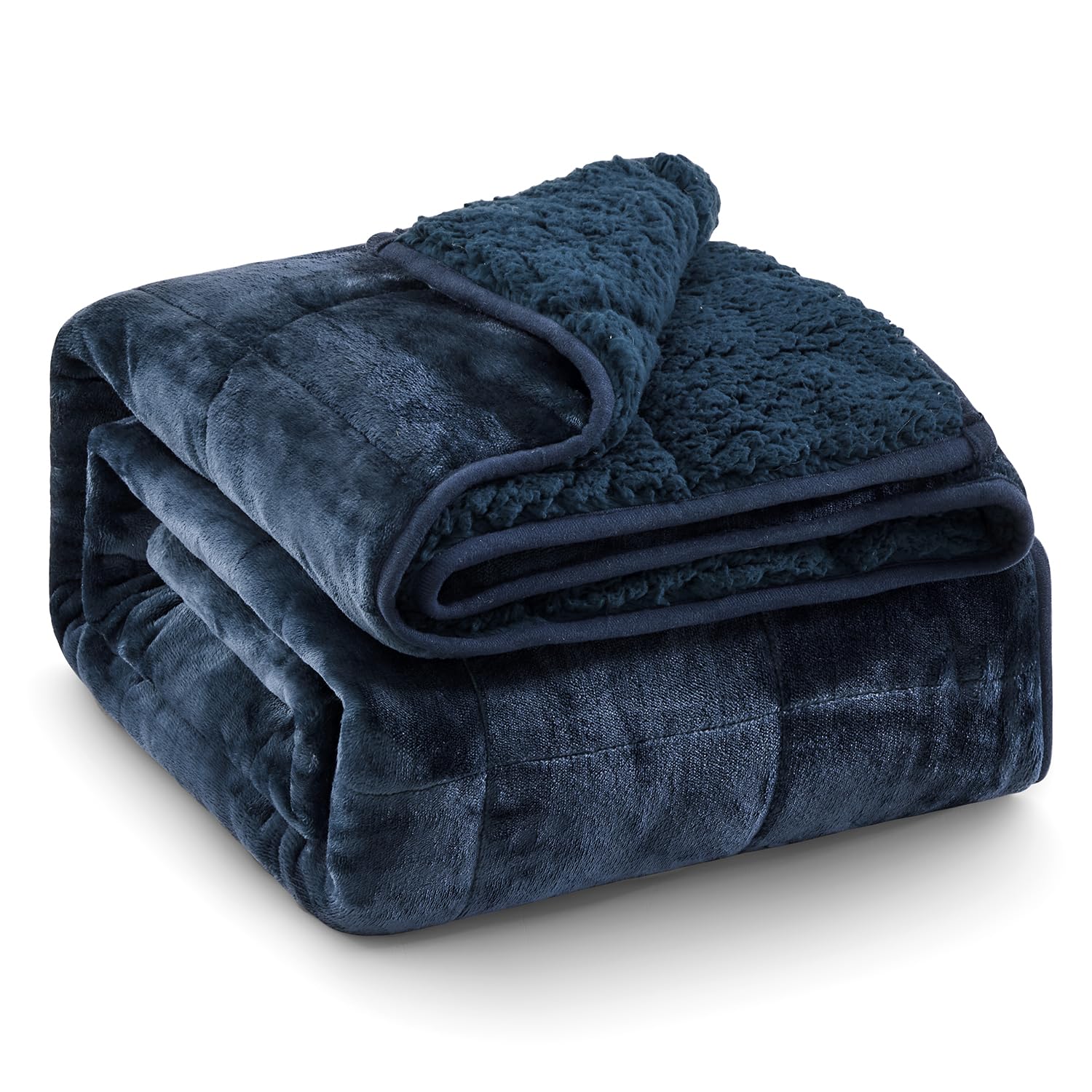 Ultra Soft Sherpa Weighted Blanket for Adults, 48"x72" 15lbs Heavy Blankets