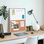 Tableau Blanc Liège, Maxtek 24 x 18 Tableau Magnétique de Combinaison pour Mur, Tableau Effaçable Combo pour Bureau à Domicile et Salle de Classe, Tableau de Mémo Monté au Mur avec Cadre en Aluminium