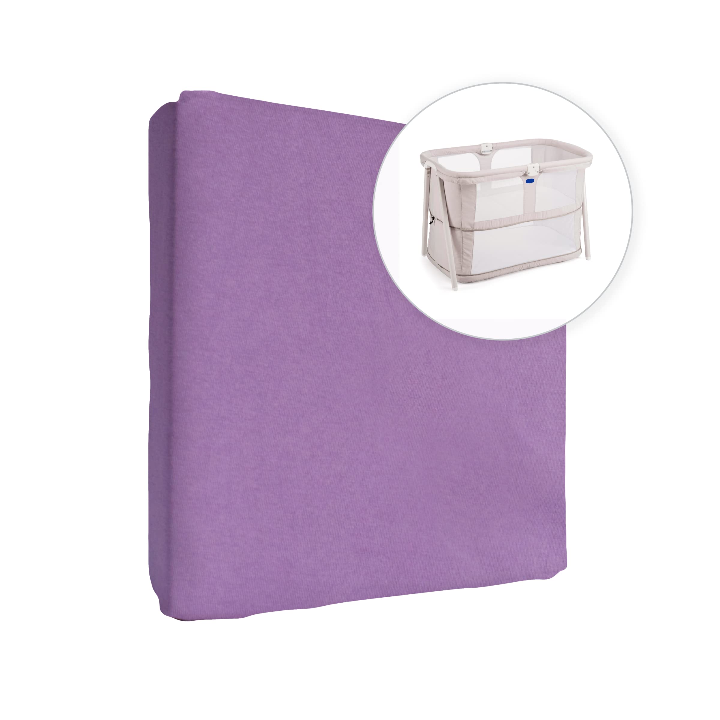 Jersey 100% Cotton Fitted Sheet for 90 x 55 cm Baby Bedside Crib Mattress (Grey) — view 52