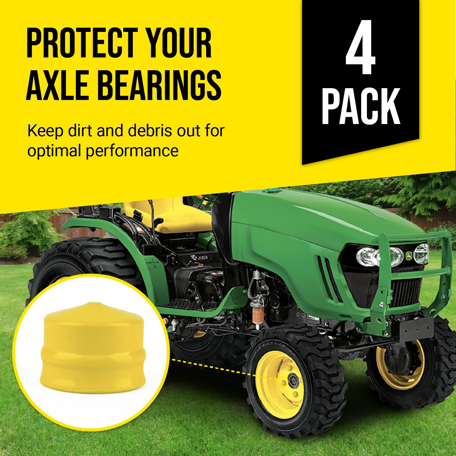 KIPA Achskappenlagerabdeckung 4er-Set – Ersatz Für John Deere L & LA Serie