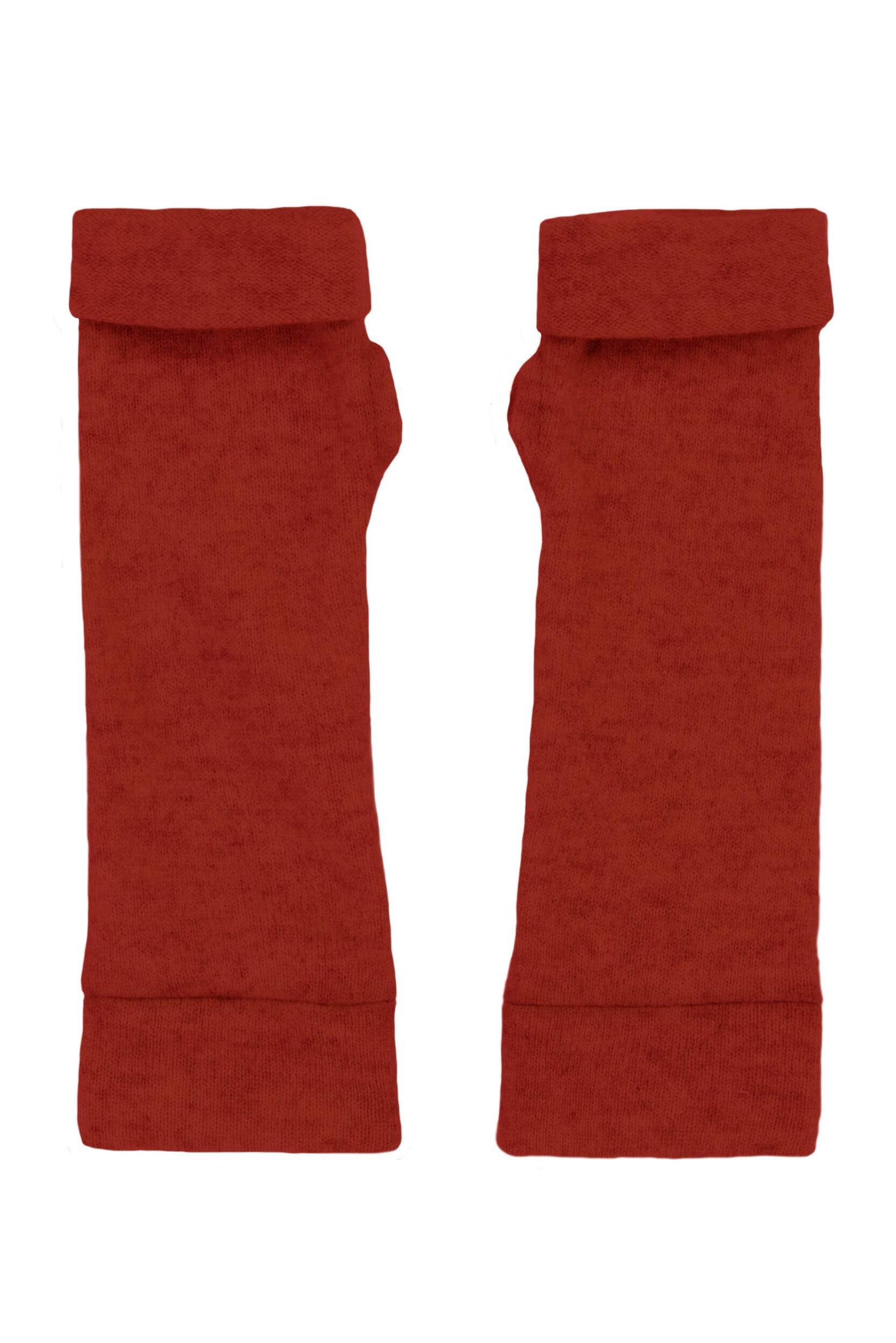 Cashmere Fingerless Gloves, Light Maroon