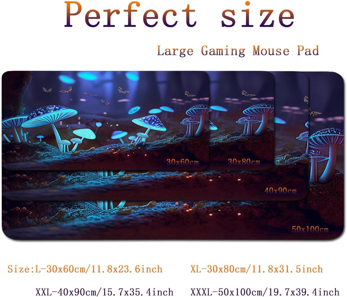 Big Computer Mat Fancy Mouse Pad XXXL 19.7x39.4inch Large Gaming Desk Mat Game Mousepad Non-Slip Base Laptop Keyboard Pad Office Accessories