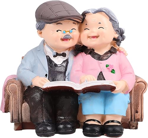 Figuras de pareja de ancianos, escultura romántica para parejas de ancianos, regalo para el día de San Valentín, aniversario, boda