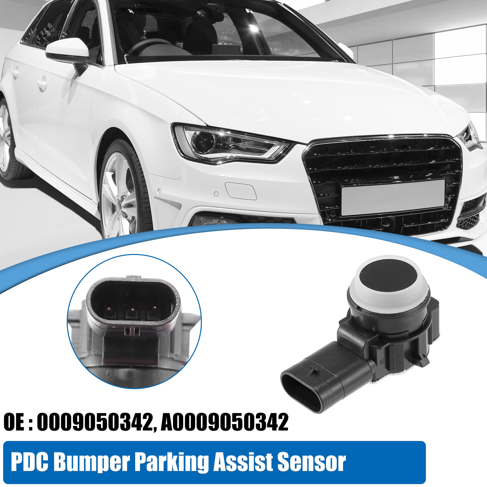 A ABSOPRO Sensor De Estacionamiento para Mercedes-Benz Sl550 13-14 1Pc | Plastico, Metal, Negro, 4.7X2.6Cm, Oe: 0009050342, A0009050342, Para Mercedes Glk350,Glk250,Sl63 Para Amg,Sl65 Para Amg 13-14