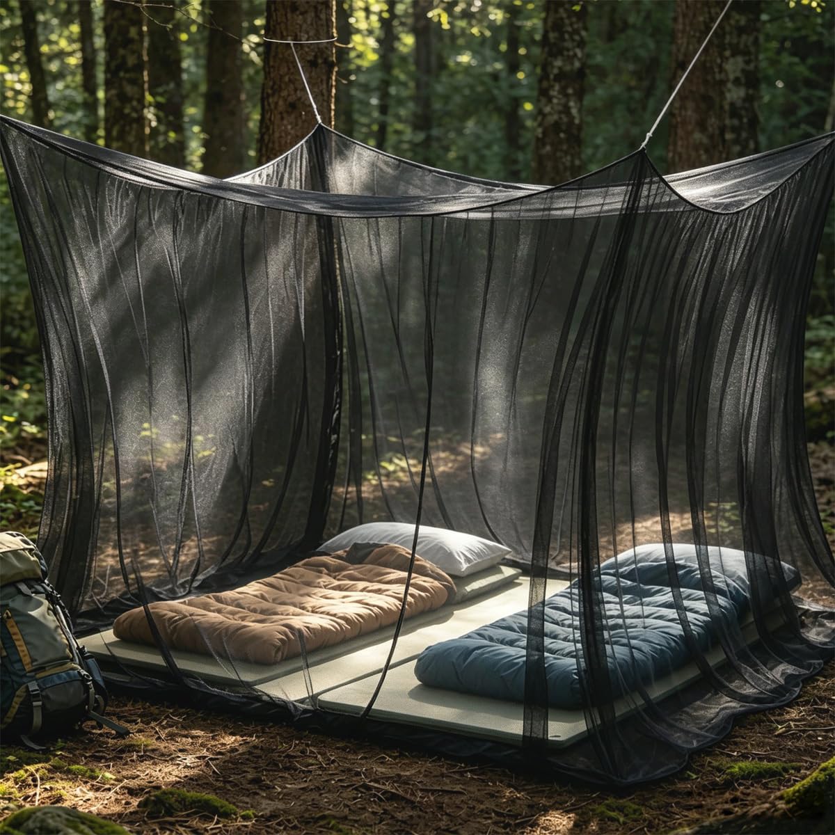Tenda Zanzariera XXL per Esterni 300x500x250 cm, Zanzariera Letto Matrimoniale Quadrata, Rete Antinsetti 220 Mesh