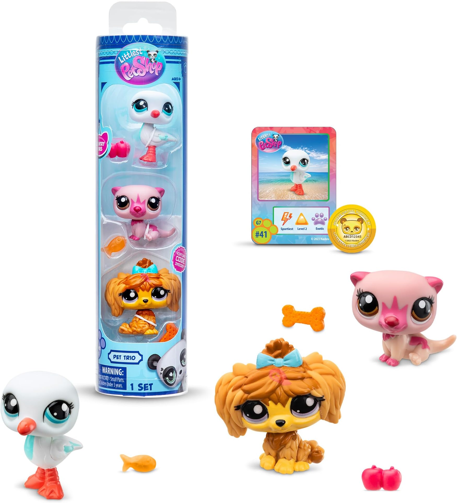 Series 2 Pet Trio Tube Country Pets | Each Pet Trio Tube Contains 3 LPS Mini Pet Toys 1 Accessory 1 Collector Card And 1 Virtual Code | Collectable Toys For Girls And Boys