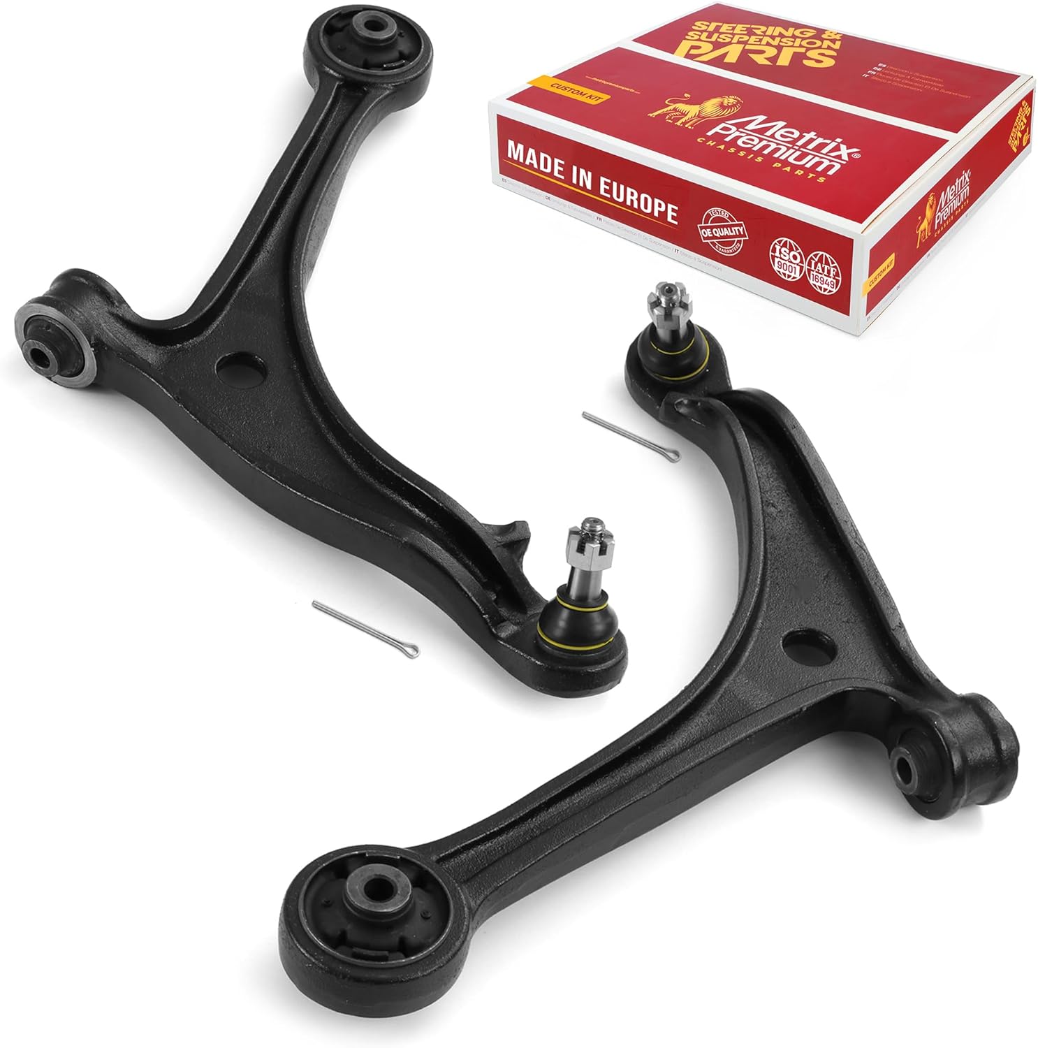 Metrix Premium Chassis Parts - Front Left & Right Lower Control Arm w Ball Joint & Bushing Assembly Kit Fits 2005-2006 Honda Odyssey, Replacement RK620505, RK620504, Made in Europe