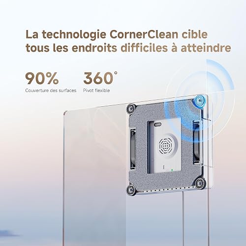 dreame C1 Robot Laveur de Vitres, Puissance d'Aspiration de 5 500 Pa, Protection et Sécurité Fiables, Technologie CornerClean, Nettoyage Humide Minutieux, Technologie à Double Jet - 2