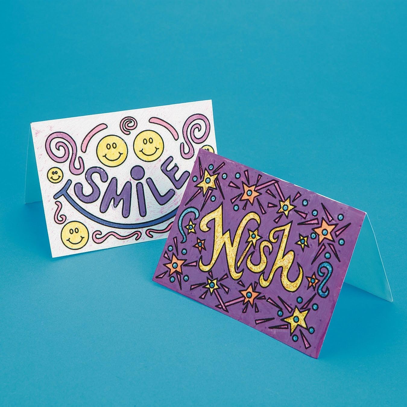 S&S Worldwide Good Vibes Velvet Art Cards Craft Kit (Pack of 48)