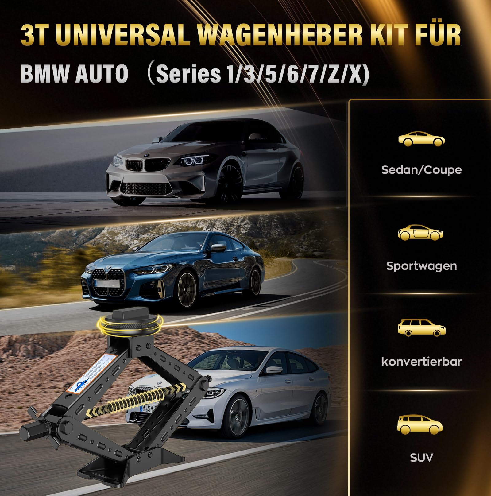 IMAYCC 3T Scherenwagenheber Tragbarer Für BMW-Auto