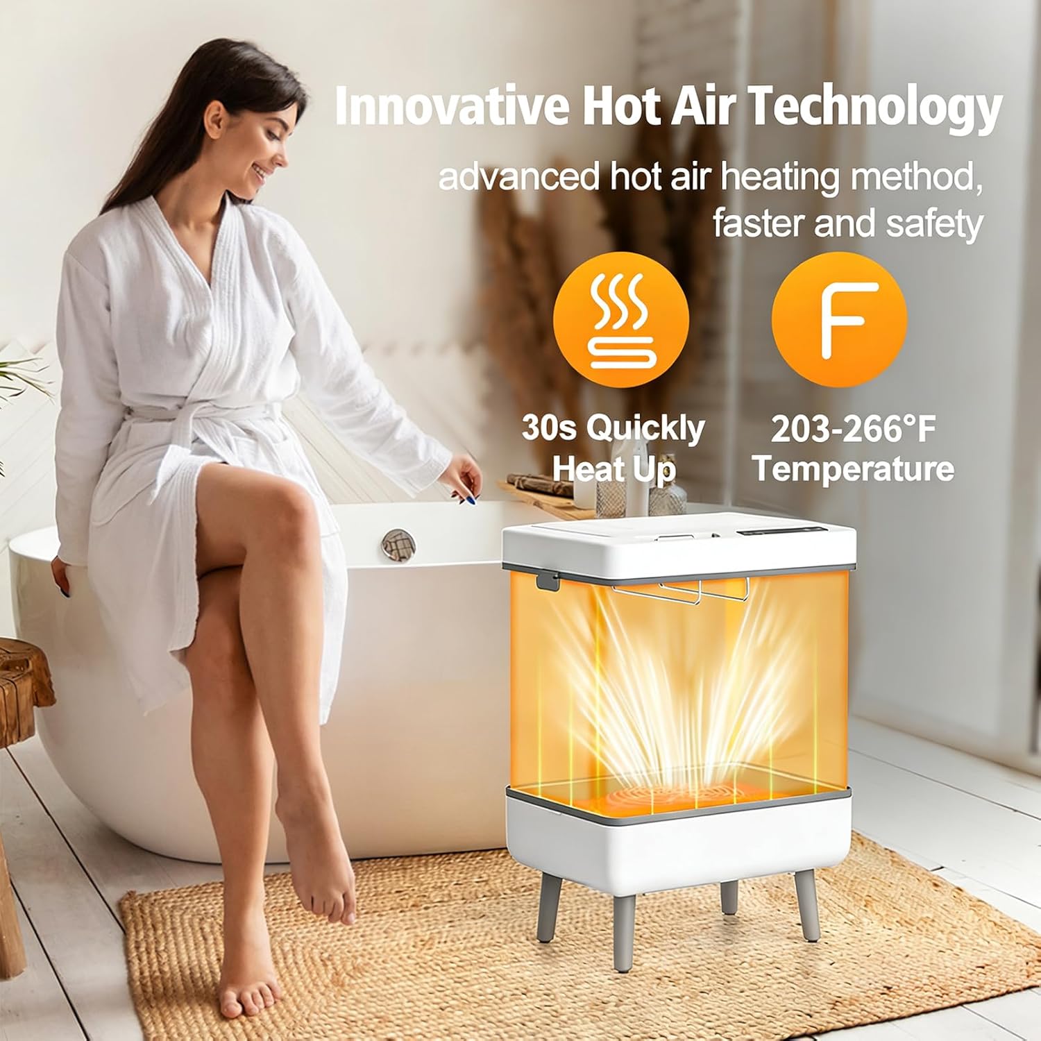 35L Large Towel Warmer Bucket for Bathroom, Foldable Hot Towel Warmer for Spa, Heating & Drying Modes with 24H Timer & Auto Shut-Off, Fits Blankets, Bathrobes, Ideal Gift for Housewarming