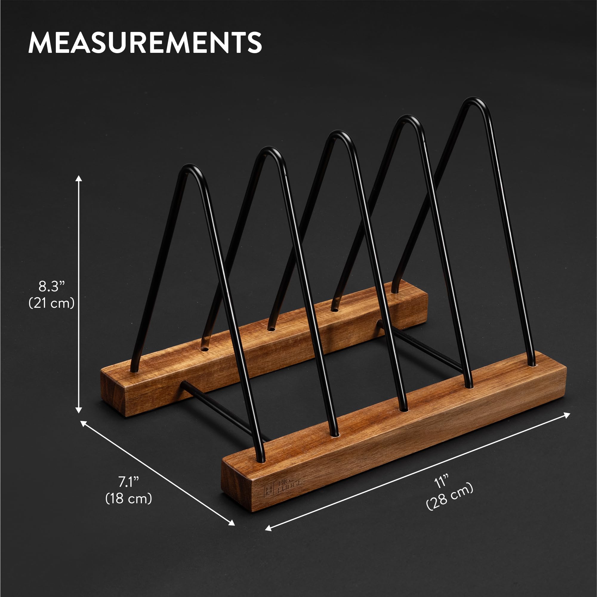 Big Fudge Almacenamiento de discos de vinilo de madera de acacia, soporte para LP con base resistente a los arañazos, soporte de exhibición de colección de álbumes, organizador de fácil montaje para