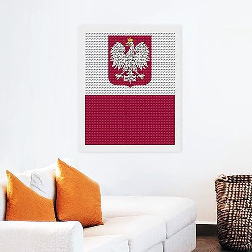 Miniatura 6 de Kit de pintura de diamantes con bandera polaca águila y diamantes, accesorios para el hogar, adornos para decoración de pared para adultos, regalo