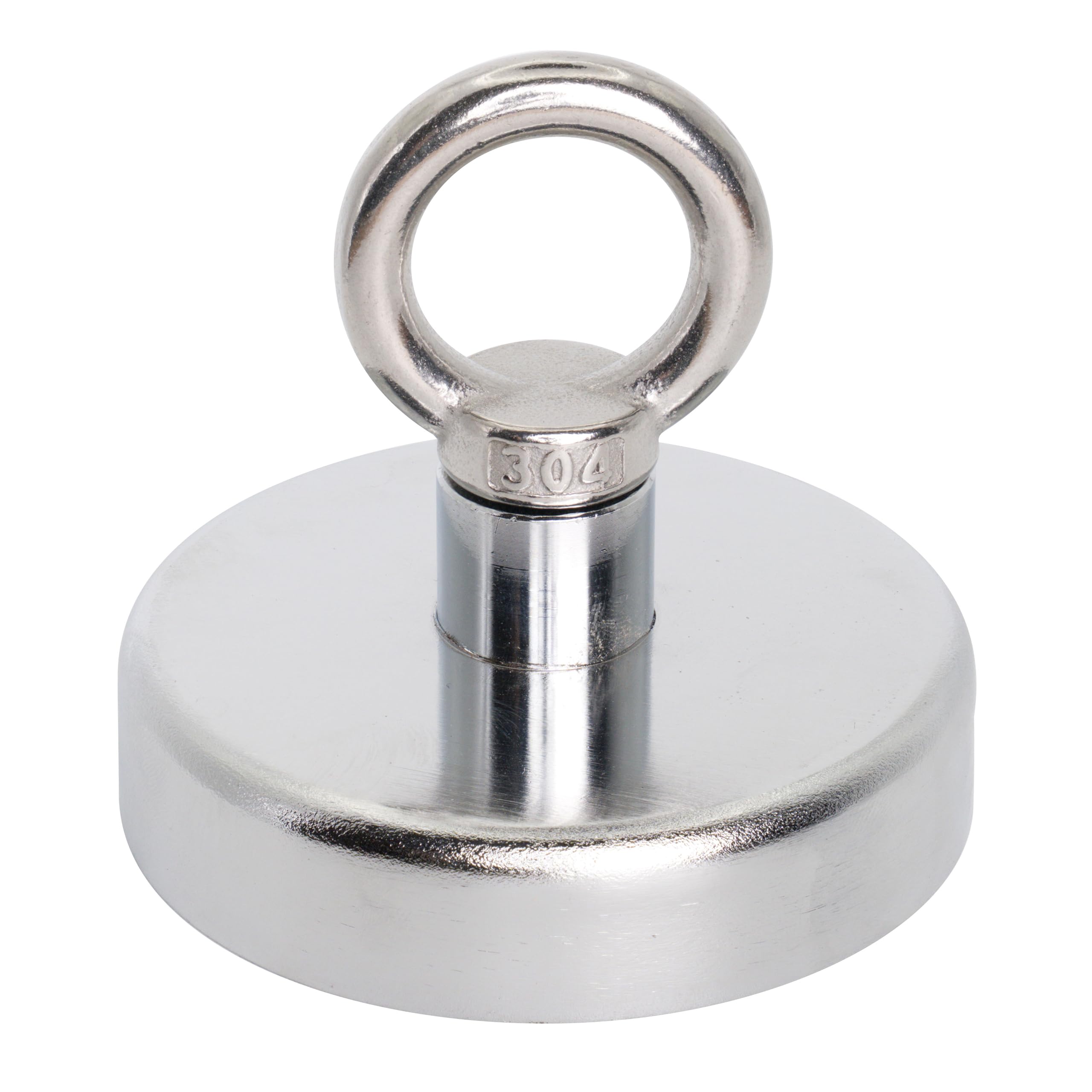 Aimant de Récupération de Ferrite Avec Boulon D'Œil M10 Pour la Pêche Aux Aimants, la Récupération, la Récupération et la Chasse Au Trésor - 80mm dia x 70mm de Haut - 60kg de Traction - Pack de 10