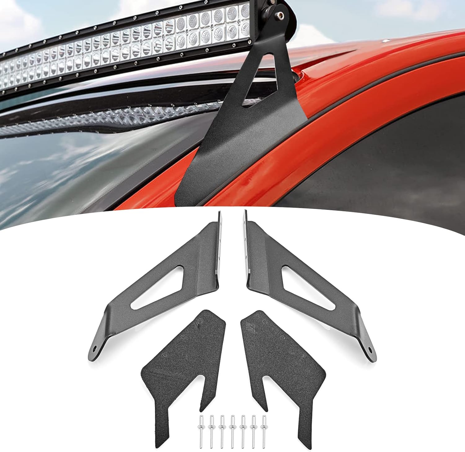 Wsays 50" LED Light Bar Roof Brackets Mount Compatible with Chevy Silverado 2500/3500 HD 2015-2019 Fit GMC Sierra 2500/3500 HD 2015-2019
