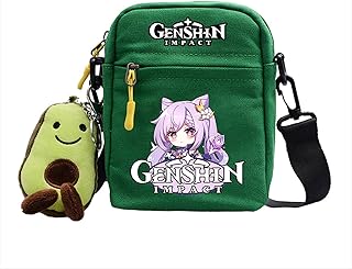 YZZR Genshin Impact Keqing Zaino Anime,Span Diagonale Borsa Tracolla Spesa Tela Spalla Impermeabili Poliestere Scuola Giochi Cartoni Animati Anime Gioco