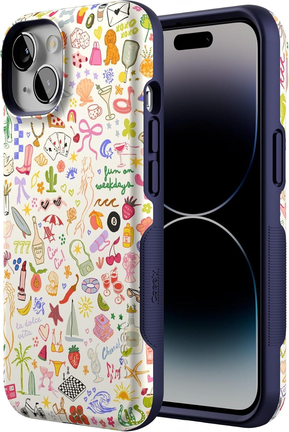 Casely iPhone 14 Case | All The Fun Things | Fun on Weekdays | Bold Protective Design | Compatible with MagSafe