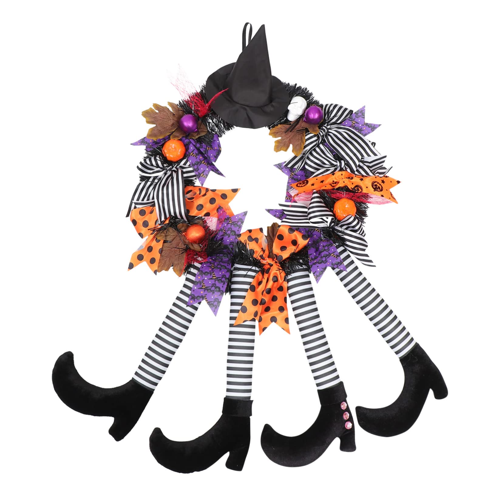 STOBAZA Halloween Wreath Skull Pendant 4 Leg Wall Decor Unique Photo Prop Halloween Home Decor Party Supplies
