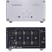 AtDcNeVh XLR 3 in 1 Out Audio Switcher, 3-Way Balanced Audio Switch Converter - Speakers Amplifiers Audio Selector Box - with Remote Control