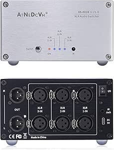 Amazon.com: AtDcNeVh XLR 3 in 1 Out Audio Switcher, 3-Way XLR Balanced ...