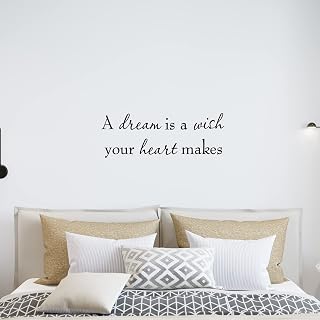 A Dream is a Wish Your Heart Makes Wall Decal Inspirational Quotes Saying Vinyl Wall Art Decor Home